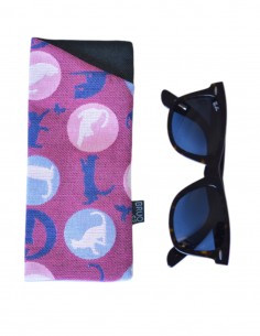 Étui à lunettes "cats" rose