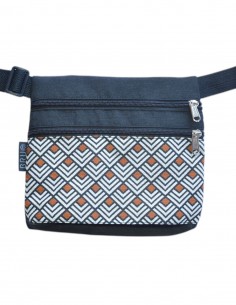 Bag belt 3 pockets "rombos" orange black