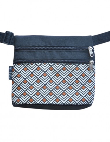 Sac ceinture 3 poches "rombo" orange noir