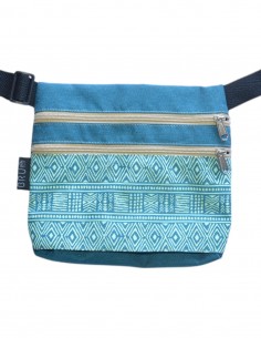 Sac ceinture 3 poches "etnic" turquoise