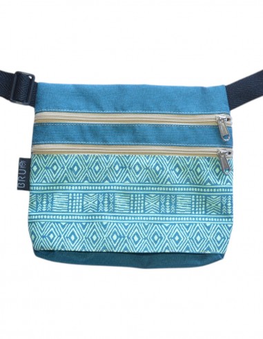 Sac ceinture 3 poches "etnic" turquoise