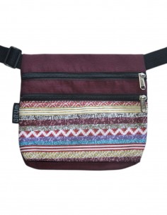 Bag belt 3 pockets "rayas" burgundy