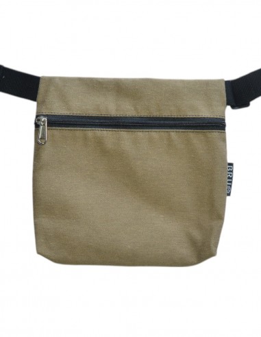 Riñonera 3 bolsillos beige tras