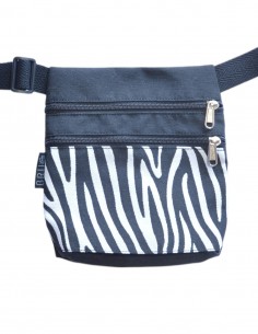 Waist Bag 2 pockets "cebra" black - KAUAI