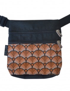 Belt Bag 2 pockets "abanik" orange black
