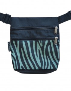 Belt Bag 2 pockets "cebra" green black