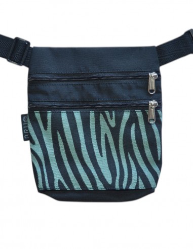 Belt Bag 2 pockets "cebra" green black