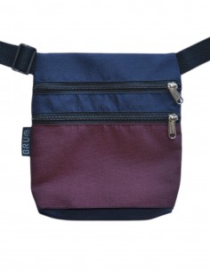 Belt Bag 2 pockets burgundy blue