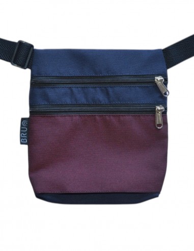 Belt Bag 2 pockets burgundy blue