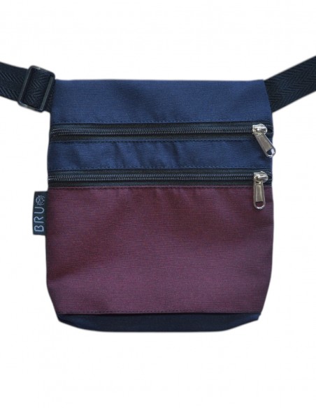 Belt Bag 2 pockets burgundy blue