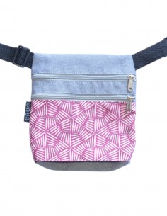 Belt Bag 2 pockets "pali" pink grey
