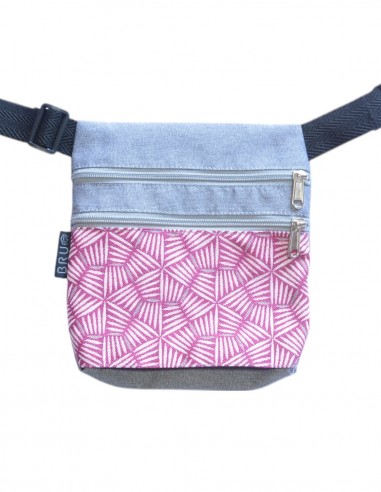 Belt Bag 2 pockets "pali" pink grey