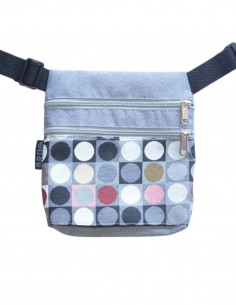 Banane 2 poches "topos" gris