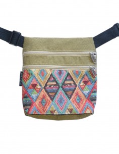 Belt Bag 2 pockets "rombos" mustard