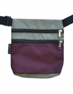 Banane 2 poches bordeaux beige