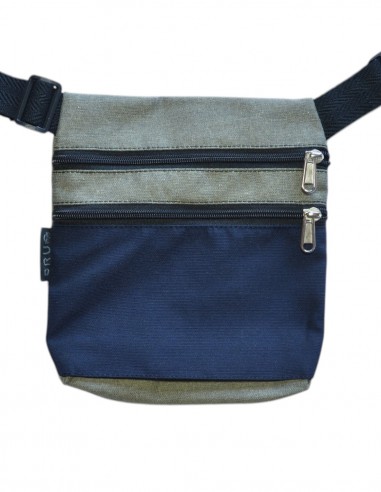 Riñonera 2 bolsillos azul beige