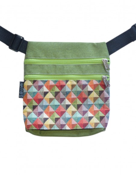 Belt Bag 2 pockets "triangul" green