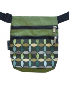 Belt Bag 2 pockets "hojas" green