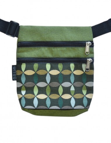 Belt Bag 2 pockets "hojas" green