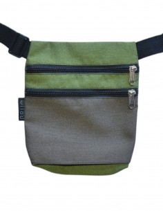 Belt Bag 2 pockets taupe green