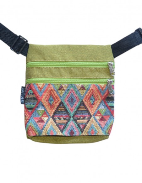 Belt Bag 2 pockets "rombos" light green