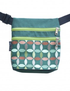 Belt Bag 2 pockets "hojas" dark green