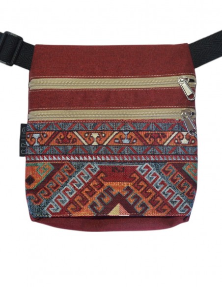 Belt Bag 2 pockets "etnic" red