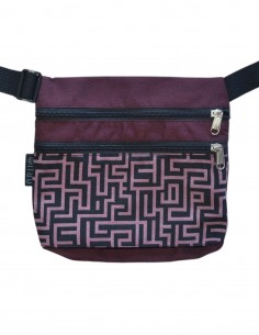 Bag belt 3 pockets "laberint" burgundy