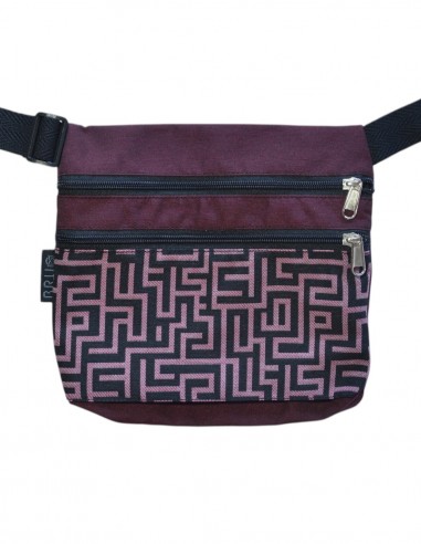 Bag belt 3 pockets "laberint" burgundy