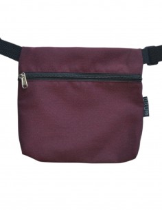 Bag belt 3 pockets grey burgundy 2