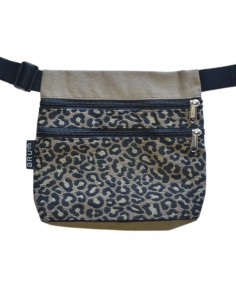 Riñonera 3 bolsillos leopardo beige