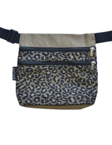 Riñonera 3 bolsillos leopardo beige