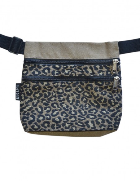 Riñonera 3 bolsillos leopardo beige