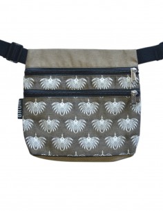 Bag belt 3 pockets "aves" beige