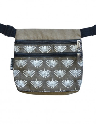 Sac ceinture 3 poches "aves" beige