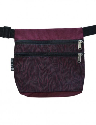 Bag belt 3 pockets "cebra" burgundy