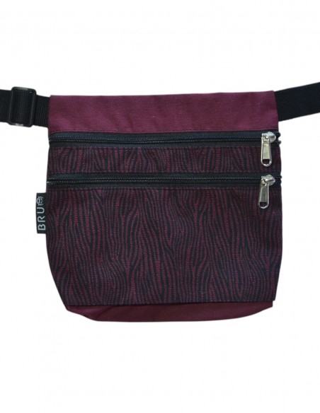 Sac ceinture 3 poches "cebra" bordeaux