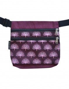 Sac ceinture 3 poches "aves" bordeaux