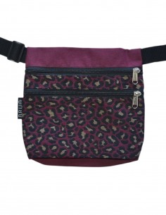 Ronyonera 3 butxaques "leopard" granat