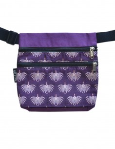 Sac ceinture 3 poches "aves" lilas