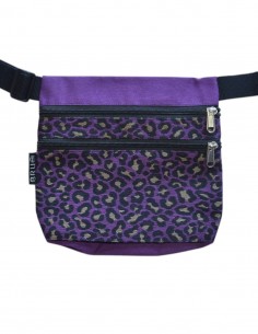 Sac ceinture 3 poches "leopard" lilas