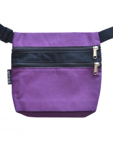 Bag belt 3 pockets black lilac