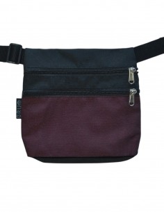 Sac ceinture 3 poches bordeaux noir