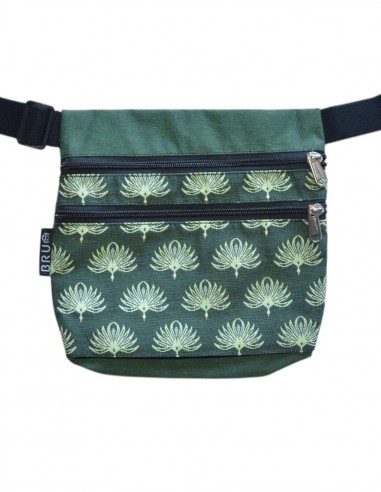 Sac ceinture 3 poches "aves" vert