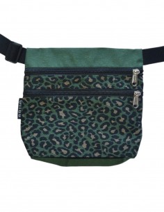 Ronyonera 3 butxaques "leopard" verda