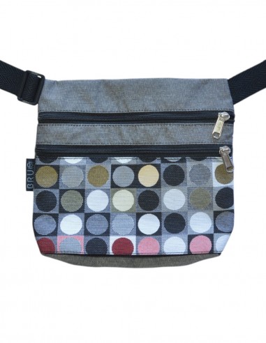 Bag belt 3 pockets "topos" grey