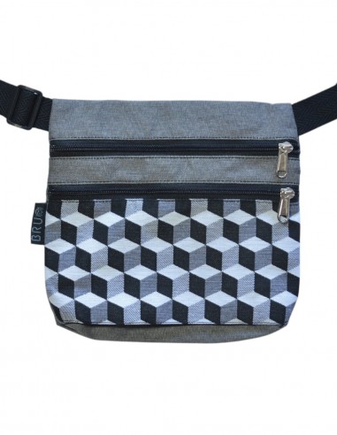 Sac ceinture 3 poches "cubos" gris