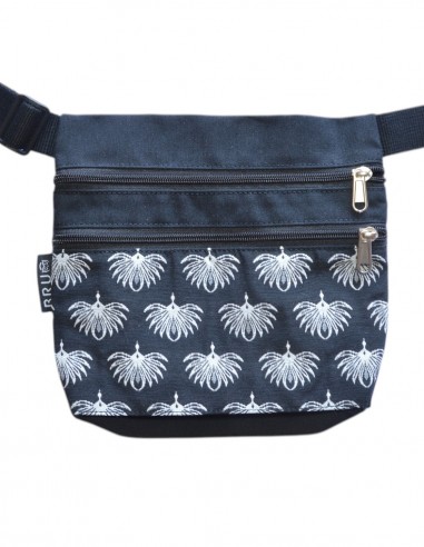 Sac ceinture 3 poches "aves" noir