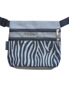 Bag belt 3 pockets "cebra" grey
