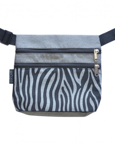 Sac ceinture 3 poches "cebra" gris